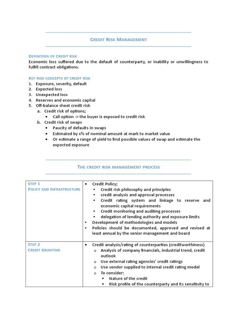 Credit Risk Management | PDF | Credit (Finance) | Credit Risk
