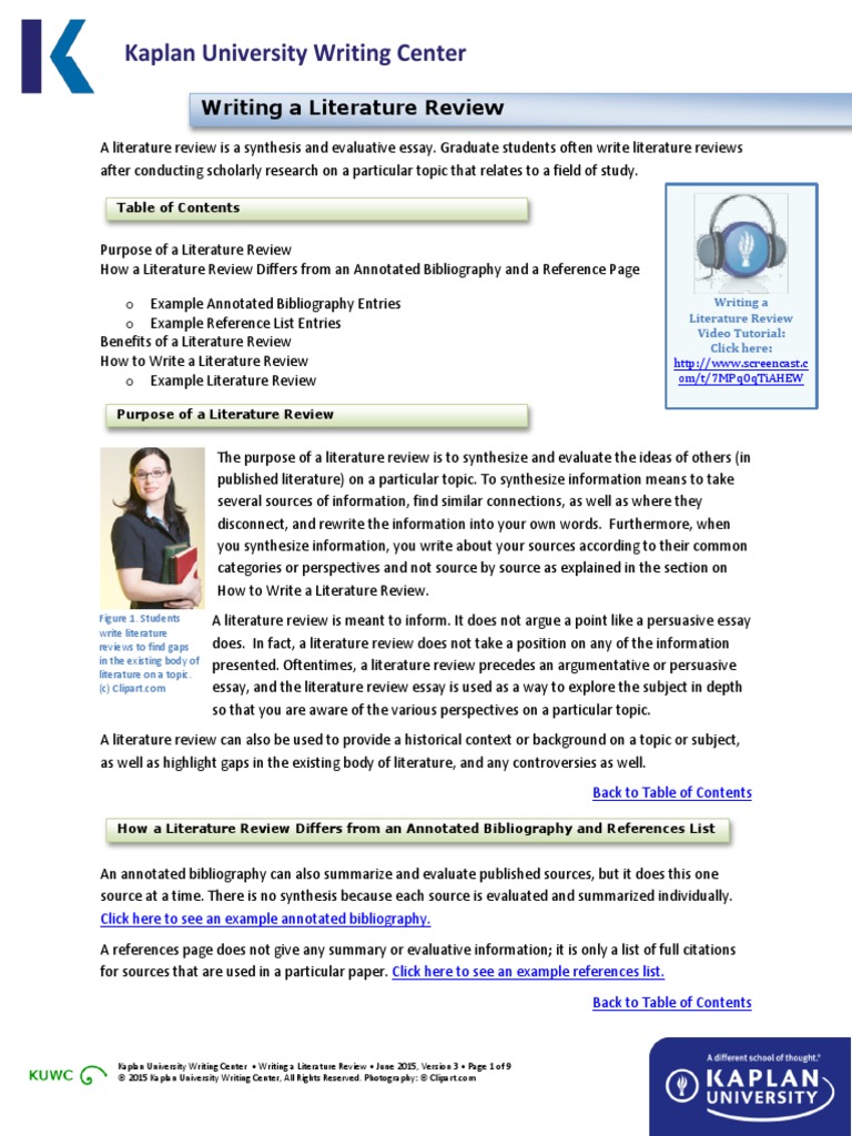 How To Write A Lit Review Nov2011 PDF Literature Review