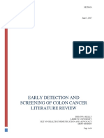 Early Detection and Screening of Colon Cancer Literature Review