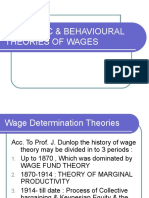 Economic & Behavioural Theories of Wages