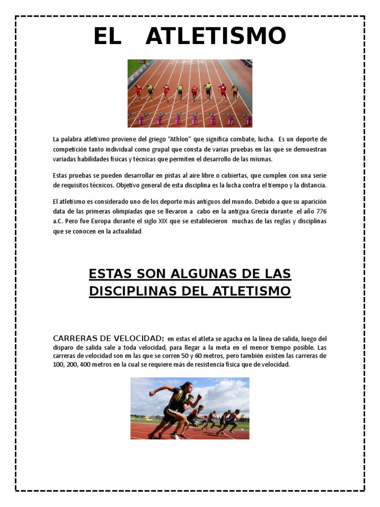 El Atletismo | PDF | Deporte del atletismo | Deportes