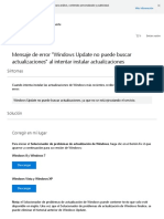 Mensaje de Error - Windows Update No Puede Buscar Actualizaciones - Al Intentar Instalar Actualizaciones