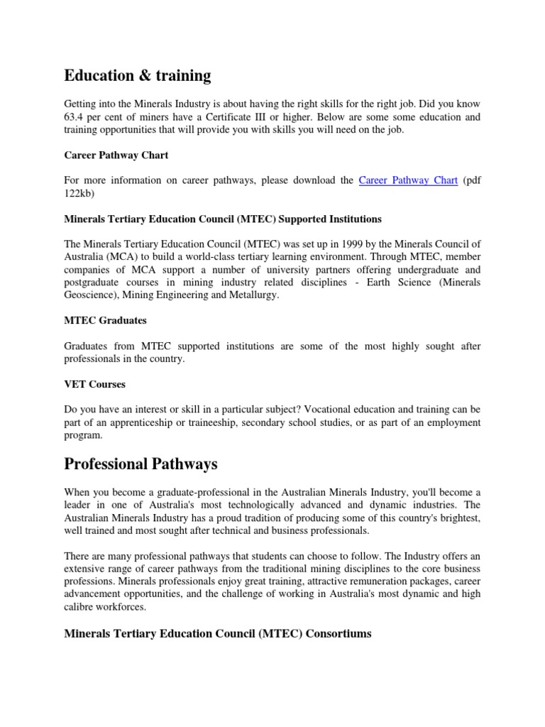Education & Training: Career Pathway Chart | PDF | Apprenticeship ...