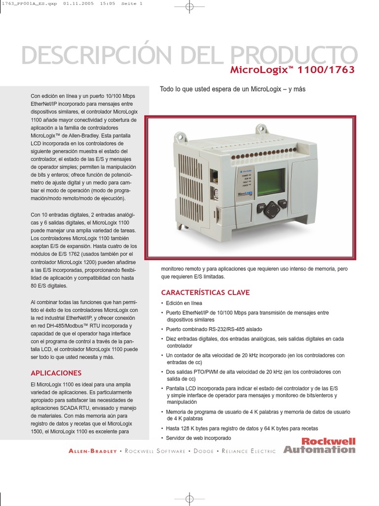 MicroLogix 1100 1763 PDF | PDF