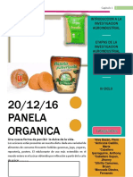 20/12/16 Panela Organica: Introduccion A La Investigacion Agroindustrial