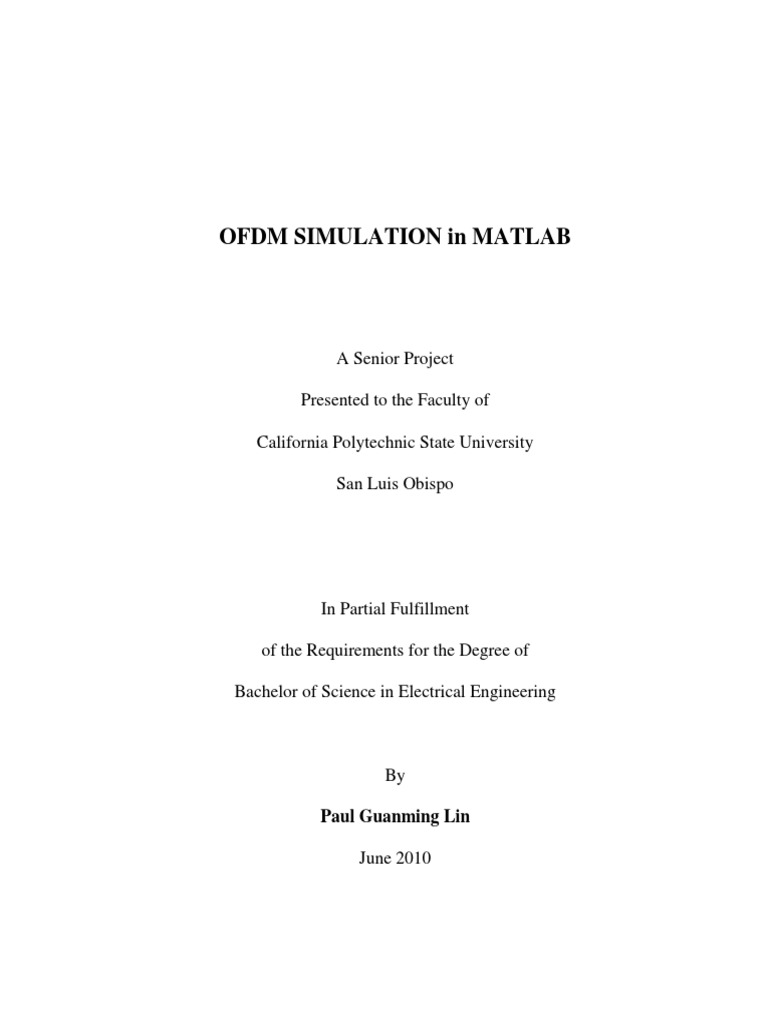 OFDM SIMULATION in MATLAB PDF PDF Orthogonal Frequency Division