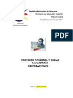 Proyecto Nacional y Nueva Ciudadanc3ada Orientaciones