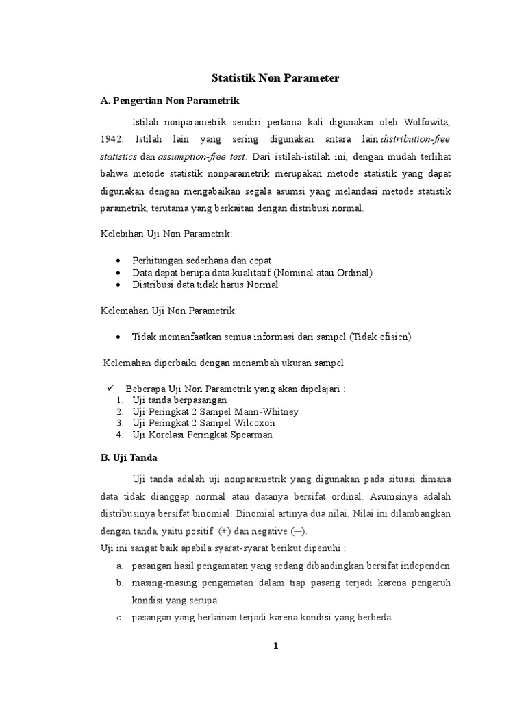 Contoh Soal Statistika Non Parametrik