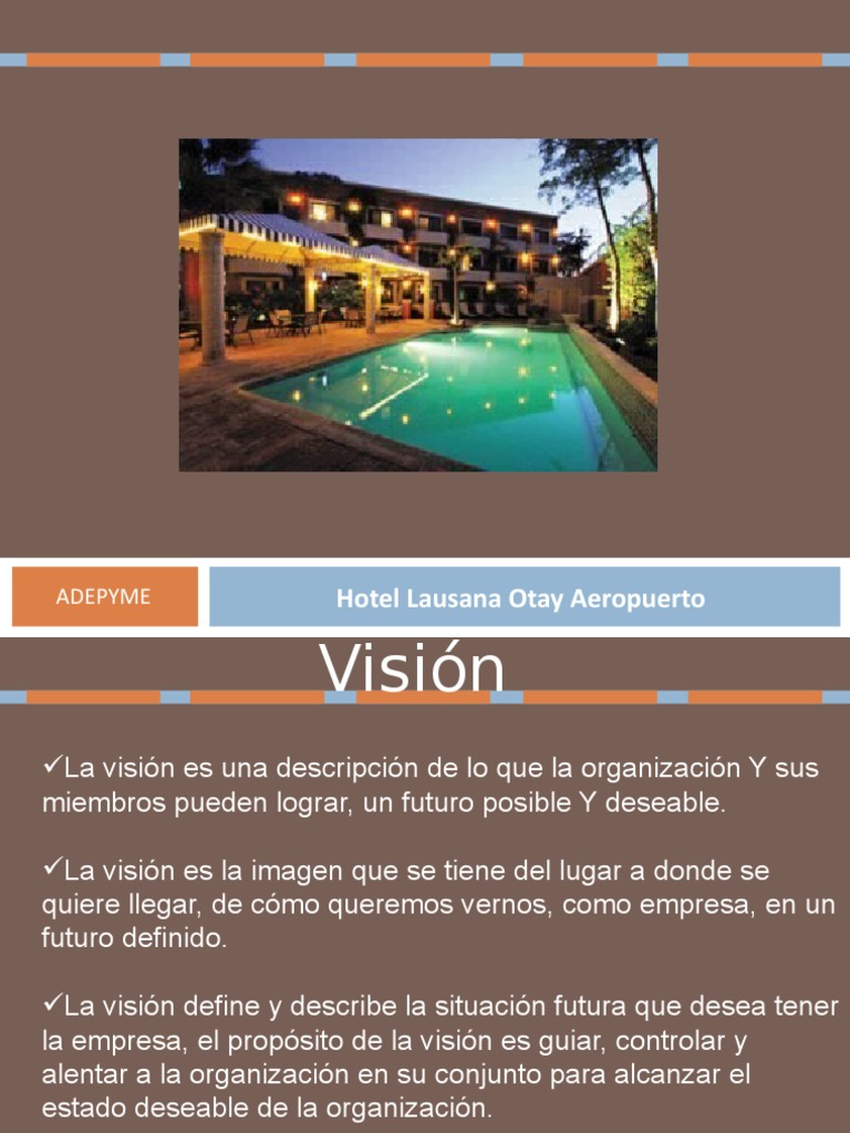 Misión y Visión del Hotel Lausana | PDF | Hotel | Calidad (comercial)