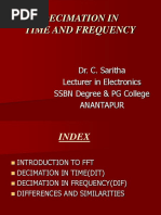 Decimation in Time and Frequency: Dr. C. Saritha Lecturer in Electronics SSBN Degree & PG College Anantapur