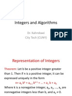 Integers and Algorithms: Dr. Kahrobaei City Tech (CUNY)