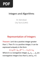 Integers and Algorithms: Dr. Kahrobaei City Tech (CUNY)