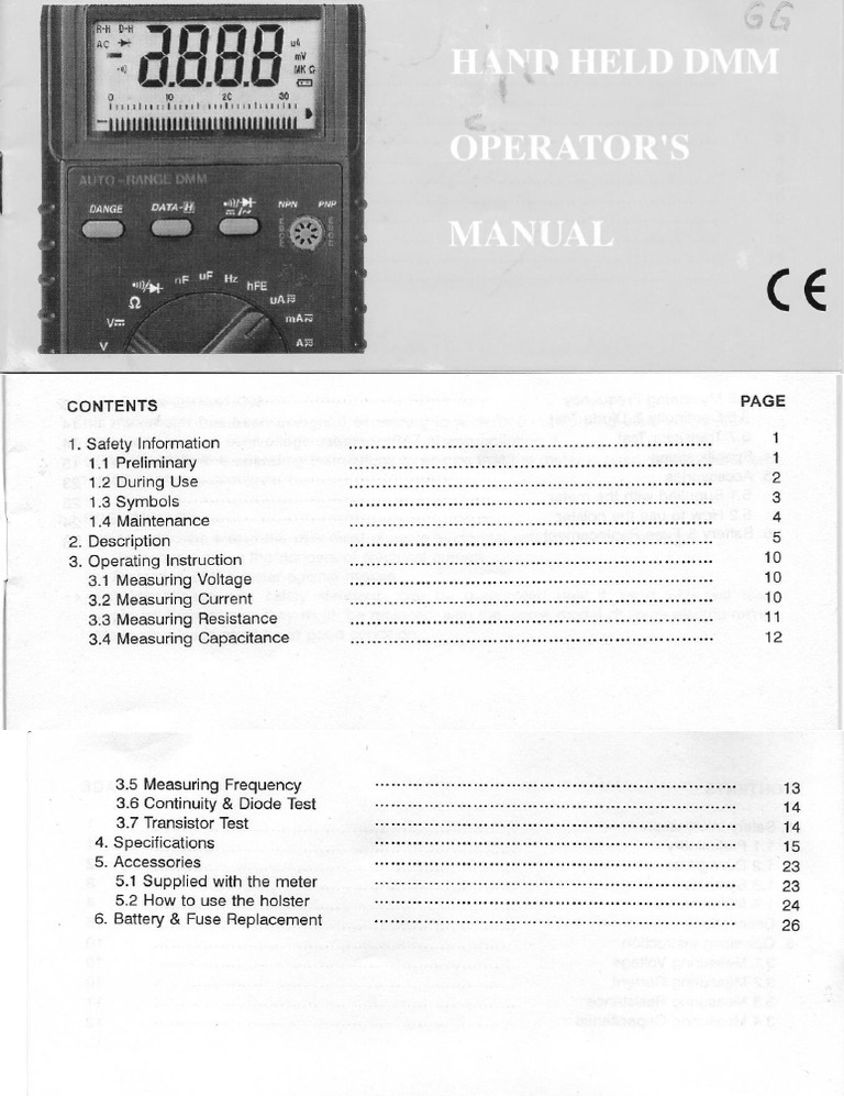 Inspiring Cen Tech Digital Multimeter Manual Pictures