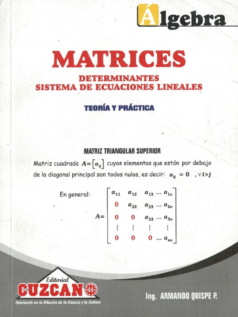 Cuzcano - Álgebra Matrices Teoría y Práctica