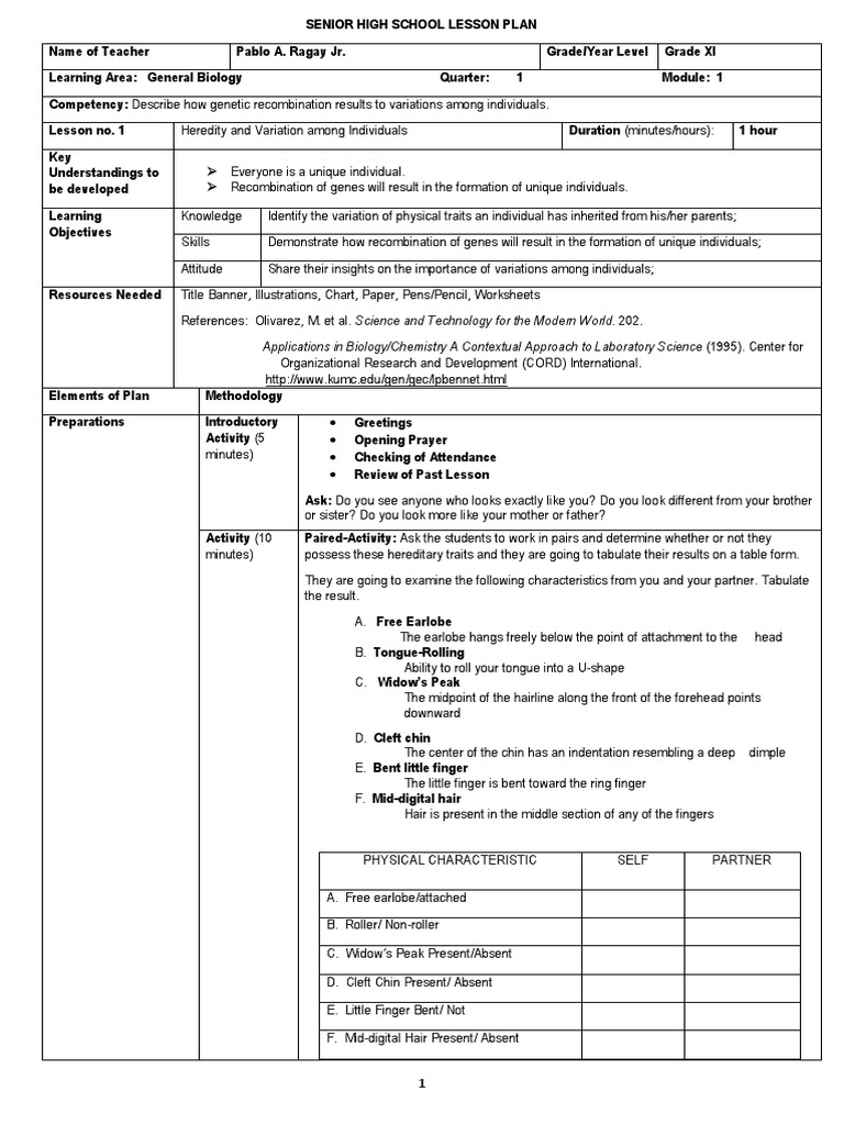 k-12-proposed-lesson-plan-template-pdf-dominance-genetics-zygosity