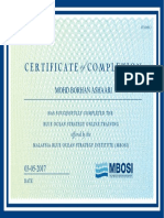 Certificate Ofcompletion: Mohd Borhan Ashaari