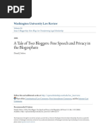 A Tale of Two Bloggers- Free Speech and Privacy in the Blogospher