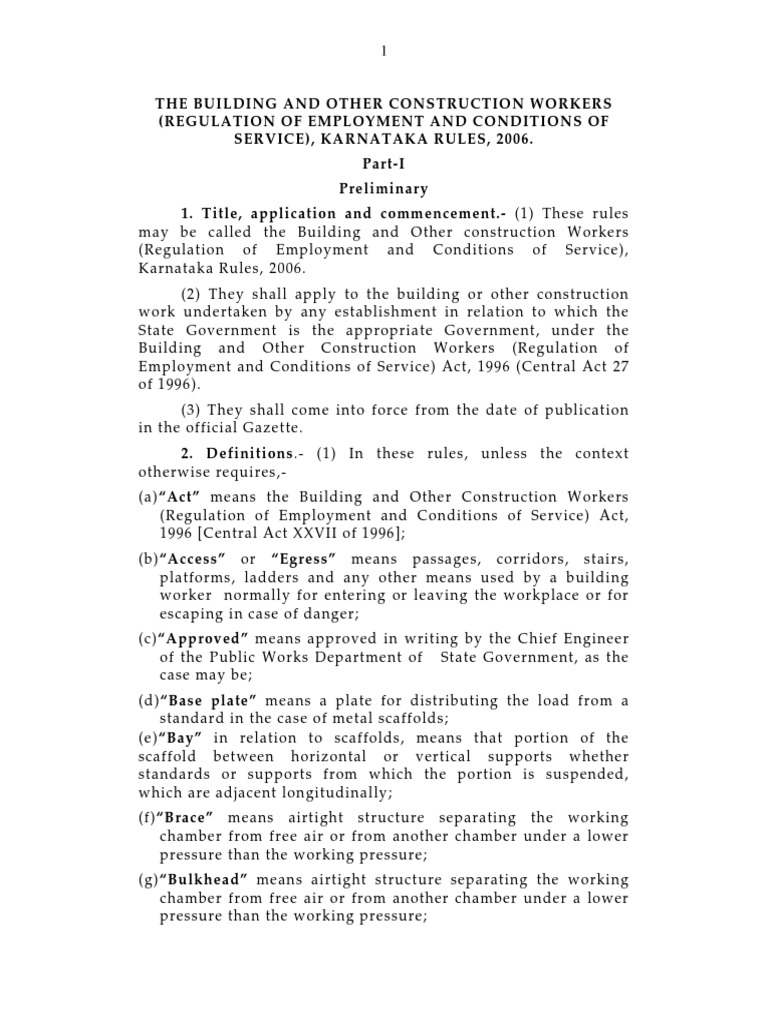 BOCW Karnataka Rules 2006 PDF Pension Identity Document