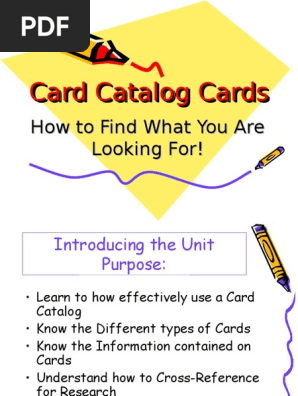 types of card catalogs
