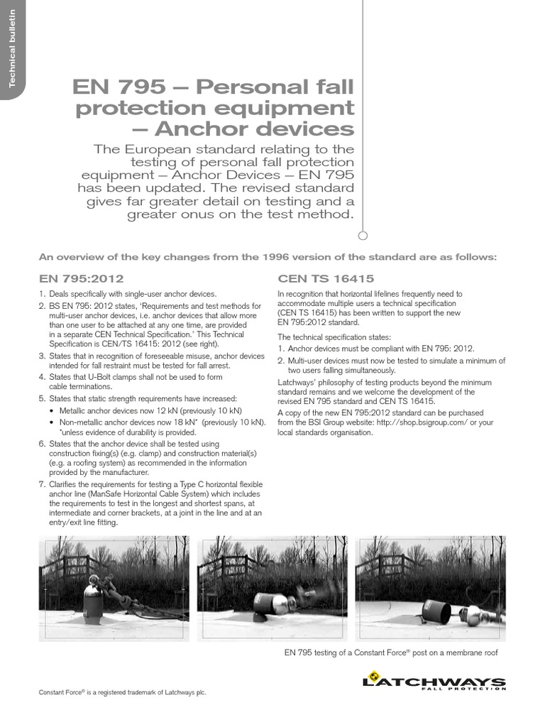 EN795 Technical Bulletin | PDF | Anchor | Specification (Technical ...