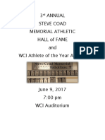 3 Annual Steve Coad Memorial Athletic Hall of Fame and WCI Athlete of The Year Awards