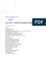 An Atom - Poem by Maxpoet Beauty: Poet's Page Poems Comments Stats Biography Send Message