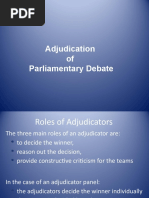 Adjudication of Parliamentary Debate