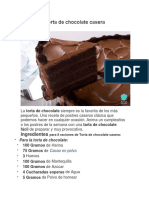 Receta de Torta de Chocolate Casera