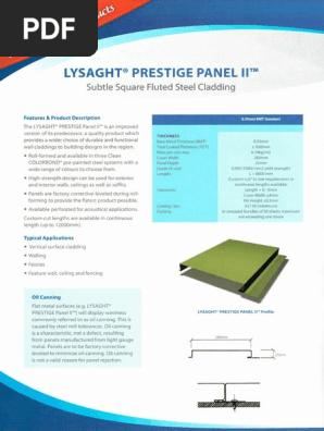 Lysaght Prestige Panel Ii