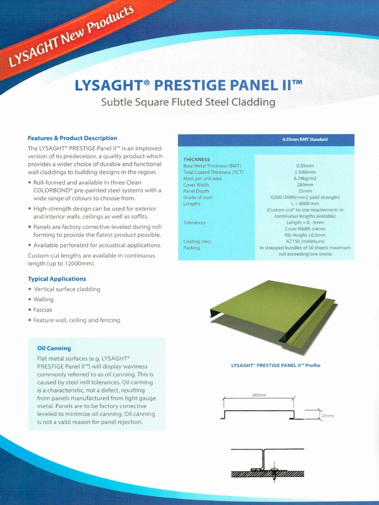 Lysaght Prestige - Panel II | PDF