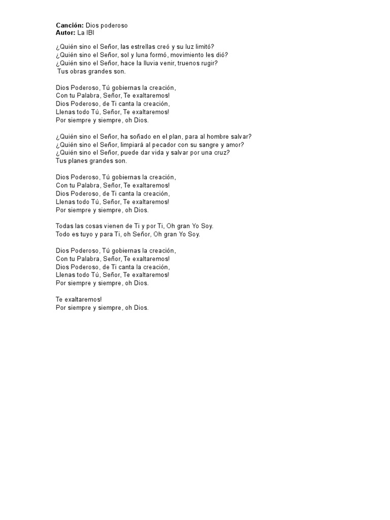 Letras Dios Poderoso La Ibi Dios Religion Y Creencia letras dios poderoso la ibi dios