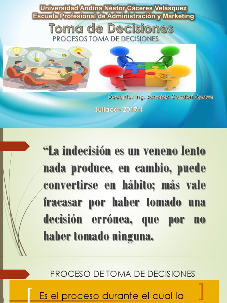 Diapositivas | PDF | Toma de decisiones | Ciencia cognitiva
