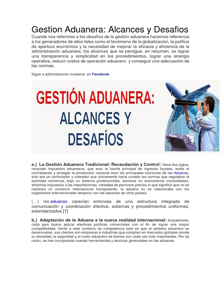 Gestion Aduanera Pdf Aduana El Comercio Internacional