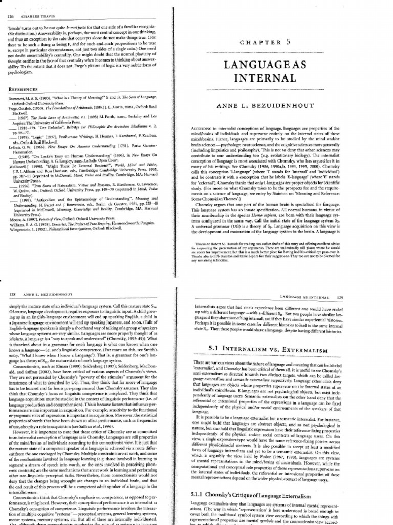 Language As Internal | PDF | Human Communication | Cognition