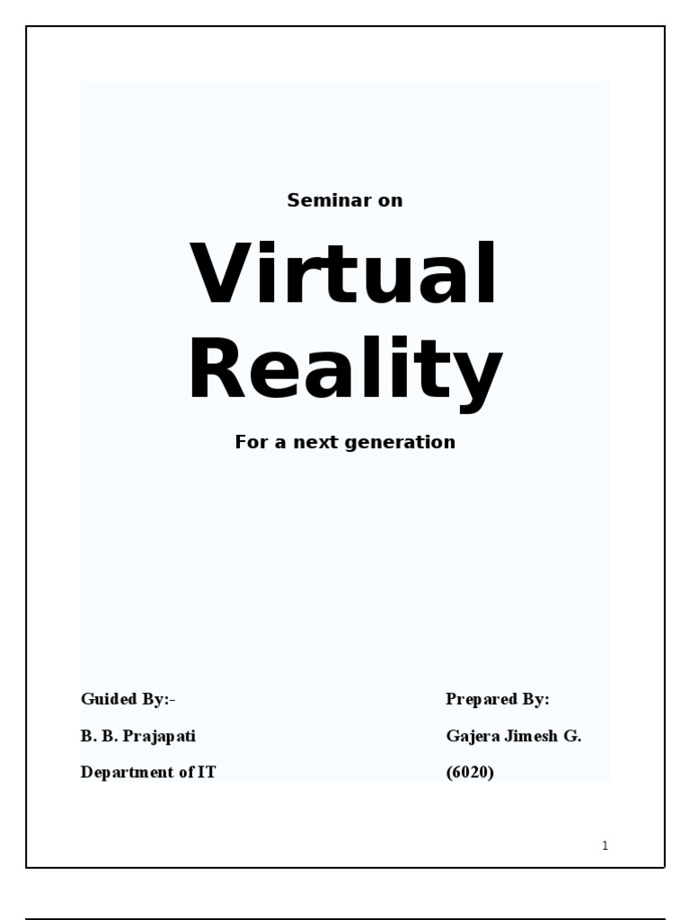 Virtual Reality: Concepts and Applications | PDF | Virtual Reality ...