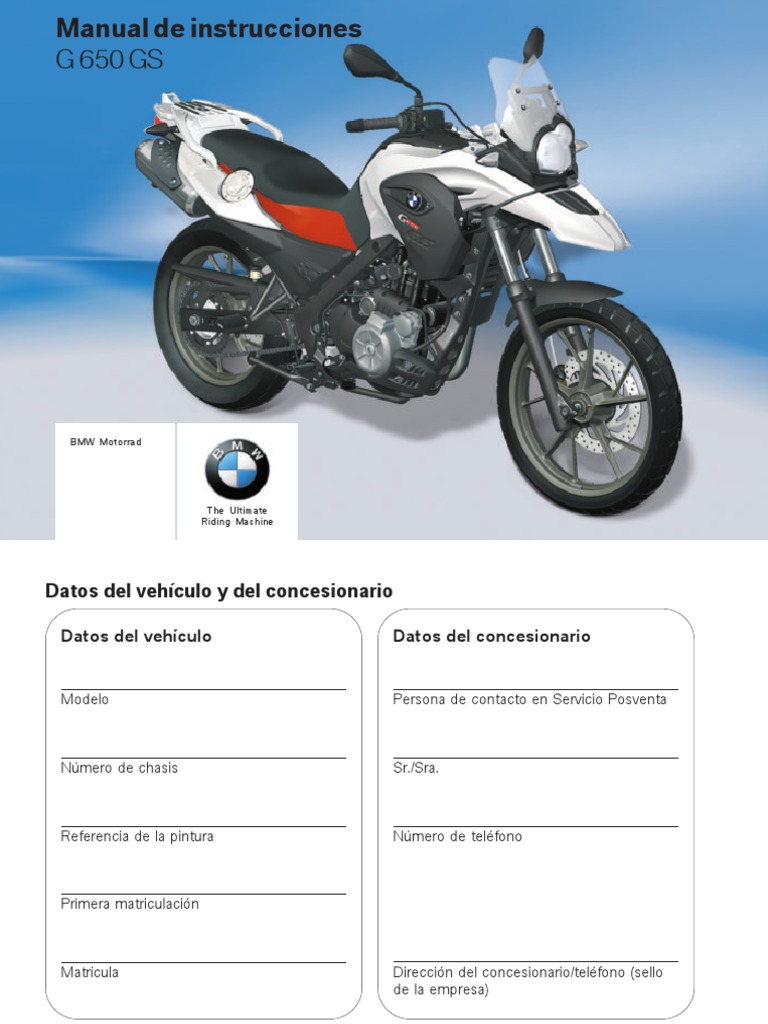 manual usuario bmw gs 650