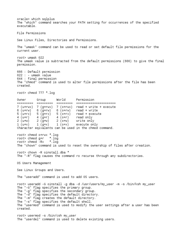 Oracle Unix Commands Unix Software Areas Of Computer Science