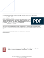 La Expansión Criolla en La Frontera Norte Del Paraguay: Estancieros y Chacreros Enconcepción, 1773 - 1840