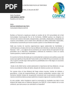 Carta CONPAZ a Santos y ELN