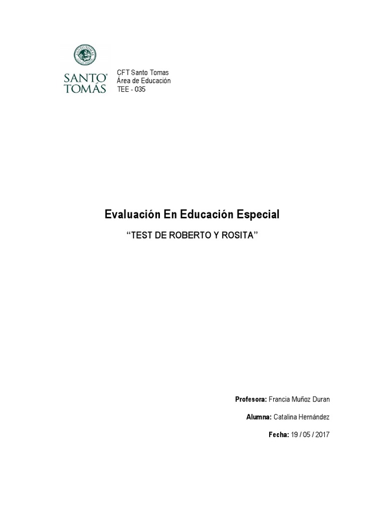 Test Roberto y Rosita | PDF | Ocio