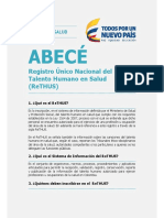 ABC Registro Unico Nacional de Talento Humano en Salud Rethus 2016