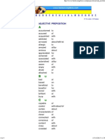 Adjective + Preposition List