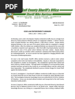 Gulf County Sheriff's Office Law Enforcement Summary June 5, 2017 - June 11, 2017