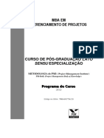 MBA em Gerenciamento de Projetos (TMBAGPJ 06 - 23) - Programa 2012 (72h Online)