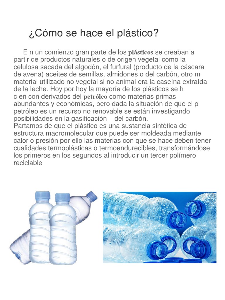 Cómo Se Hace El Plástico PDF El plastico Sustancias químicas