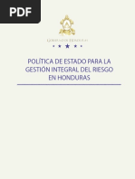 Politica Nacional Para La Gestion Integral Del Riesgo en Honduras