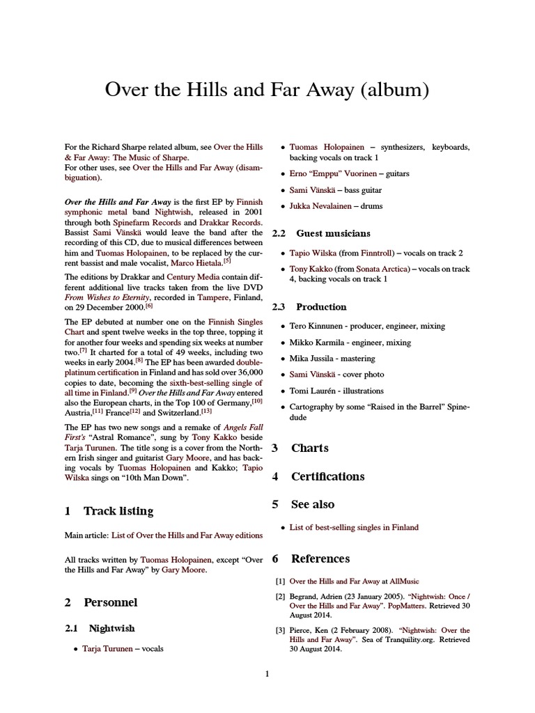 Over The Hills and Far Away PDF British Styles Of Music Musicians