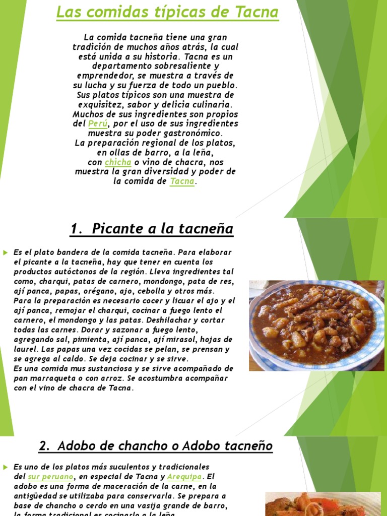 Las comidas tipicas de tacna Cocina occidental Comida y vino