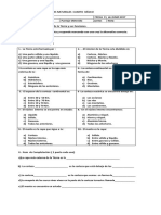 Prueba de Ciencias Naturales 4to Básico