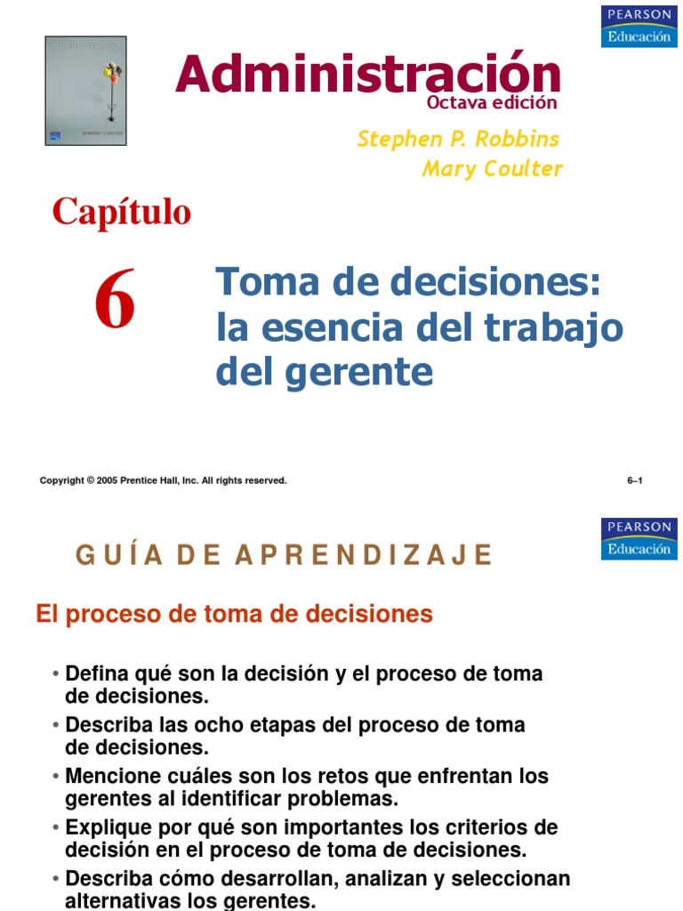 Diapositivas Robbins Cap 6 | PDF | Toma de decisiones | Ciencia cognitiva